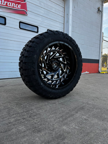 22x12 8x6.5 Gear 755BM wheels and 35x12.50 Ironman MT tires