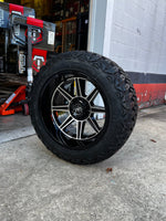 20x12 6x5.5 & 6x135 Motiv Balast Machine 428MB wheels and 33x12.50 Haida MT1 tires