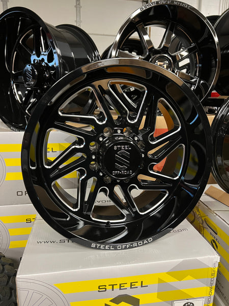 20x10 8x6.5 Steel Leathal Black and Milled