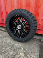 20x10 8x6.5 & 8x170 Xf Off-Road Xf-230 Gloss Black & Machined wheels and 33x12.50 Versatyre RT2 tires