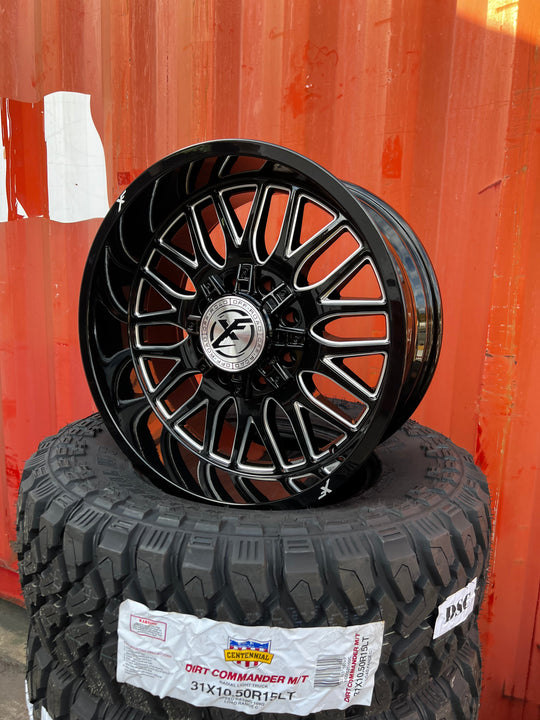 20x10 8x6.5 & 8x170 XF Off-Road XF-240 Gloss Black & Milled