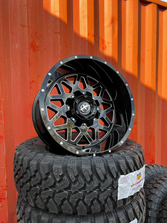 20x12 8x6.5 & 8x180 Xf Off-Road Xf-211 Gloss Black & Milled