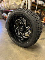 22x12 8x6.5 Motiv 426BM Gloss and Milled wheels and 33x12.50 Heritage ATX tires