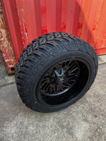 20x12 6x5.5 & 6x135 Luxx Hd LHD19 Matte Face/Gloss Lip wheels and 33x12.50 Maxtrek MT tires